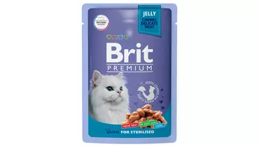 Изображение товара BRIT Premium Cat Sterilised влажный корм перепёлка в желе 85 г для стерилизованных кошек