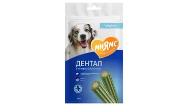 Изображение товара МНЯМС DENTAL Лакомство Зубные палочки с хлорофиллом д/собак 100г