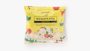 Изображение товара Моцарелла перлини - нежные шарики сыра для салатов и пиццы 120 г