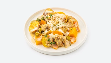 Изображение товара Жаркое из кролика со сметаной - домашнее блюдо из нежного мяса и сливочного соуса