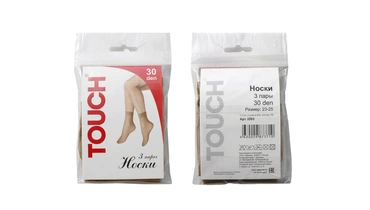 Изображение товара Женские капроновые носки Touch бежевые 30 den 3 пары для размеров 36-40