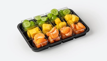 Изображение товара Фруктовый сет из 12 порций с мандарином ананасом и виноградом