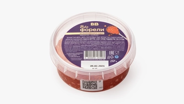 Икра форели зернистая соленая пласт/б охл., 150 г
