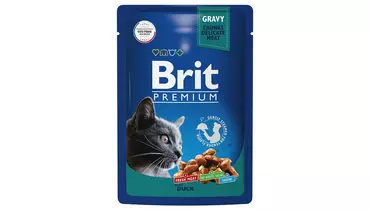 Изображение товара BRIT Premium Cat Adult Утка в соусе влажный корм для кошек 85г