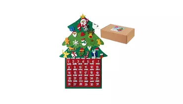 Адвент-календарь Золотая сказка Фетровый 24 украшения 31 задание +1 в подарок 100х50 см