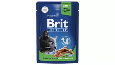 Изображение товара Влажный корм для стерилизованных кошек BRIT Premium Cat in соус 85 г