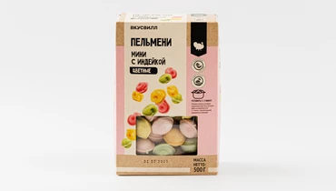 Пельмени мини с индейкой цветные
