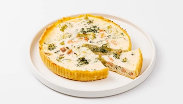 Киш с форелью и брокколи, зам.