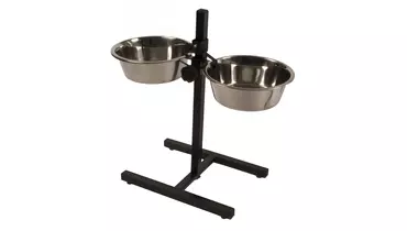 Изображение товара Стойка с мисками для собак DUVO+ 2х1.89л, высота 52см, Бельгия