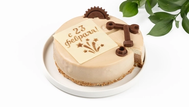 Торт муссовый "С 23 февраля" шоколадный микс сырный