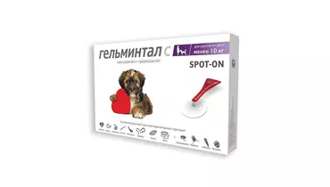 Изображение товара Гельминтал spot-on капли для собак от 10 до 25 кг, лечение и профилактика паразитов