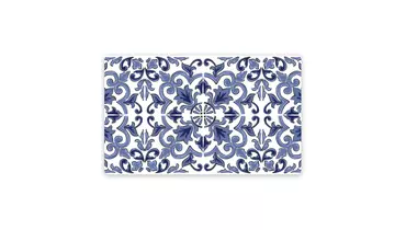 Изображение товара TARHONG Коврик под миски Canyon с рисунком 48х29см синего цвета