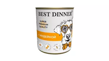 Изображение товара BEST DINNER Super Premium Корм влаж.индейка д/собак конс.340г