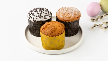 Мини-куличи "Три вкуса" (творог, шоколад, апельсин)