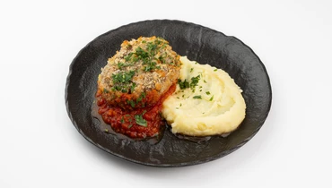 Изображение товара Мясные котлеты по-купечески с картофельным пюре 346 рублей