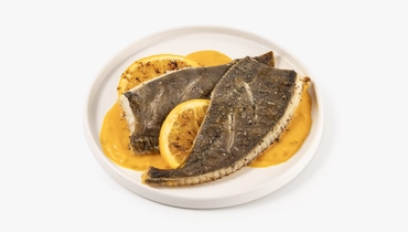 Изображение товара Камбала запеченная в тыквенно-апельсиновом соусе из свежих ингредиентов