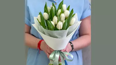 Букет 15 белых тюльпанов FMART by flowwow