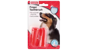 Изображение товара Beaphar Двойная зубная щетка для собак на палец, 150 г, Франция