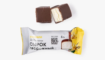 Изображение товара Сырок творожный с ванилью в молочном шоколаде 5% ВкусВилл 40г