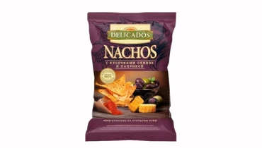 Чипсы кукурузные Delicados Nachos с кусочками оливок и паприкой 150 г