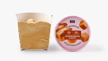 Изображение товара Мороженое Карамельное без добавленного сахара 374 рублей