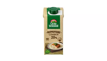Изображение товара Сливки питьевые Село Зеленое 20% 200 г для кухни