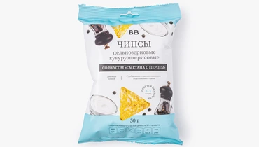 Чипсы цельнозерновые кукурузно-рисовые со вкусом "Сметана с&nbsp;перцем"