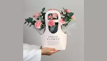 Композиция в&nbsp;сумочке «Розовые сны» из&nbsp;11 диантусов с&nbsp;эвкалиптом FMART by flowwow