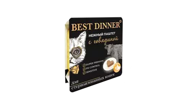 Изображение товара BEST DINNER Super Premium Sterilised влажный корм говядина паштет 100г для стерилизованных кошек