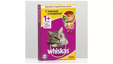 Изображение товара WHISKAS 350гр Корм для кошек Подушечки/паштет Курица/Индейка