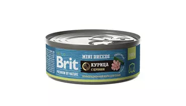 Изображение товара BRIT Premium by Nature Dog Adult Mini Корм влаж.курица с цукини д/собак мелк.пор.конс.100г