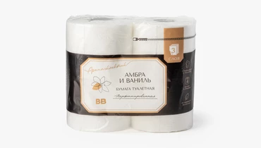 Бумага туалетная парфюмированная "Амбра и&nbsp;ваниль", 3 слоя, 4 рулона