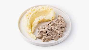 Изображение товара Печень по-строгановски с картофельным пюре