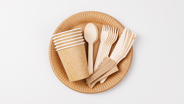 Изображение товара Набор посуды одноразовой Крафтовый на 6 персон экологичный и прочный