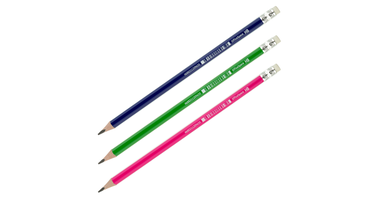 Изображение товара Карандаш чернографитный OfficeSpace HB трехгранный с ластиком заточенный цвет ассорти 1&nbsp;шт