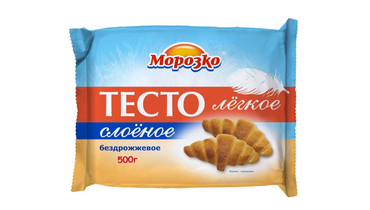 Изображение товара Тесто слоеное Морозко Легкое бездрожжевое замороженное 500 г