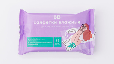 Изображение товара Влажные салфетки для интимной гигиены ВкусВилл 15 шт натуральный уход