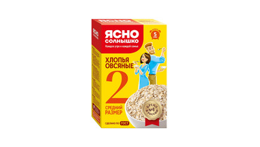 Изображение товара Хлопья Ясно солнышко Овсяные №2 средние 500 г