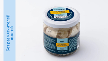 Изображение товара Скумбрия По-питерски с луком, 180 г - Вкусный деликатес от ВкусВилл