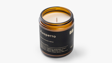 Изображение товара Ароматическая свеча Амаретто на растительном воске с парфюмерным ароматом