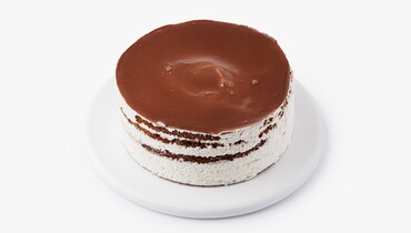 Изображение товара Торт Белые ночи с сырным кремом 1,1 кг шоколадный прослойка и глазурь