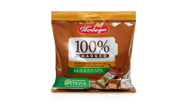 Изображение товара Вафельные конфеты Победа вкуса Чаржед в молочном шоколаде без сахара 150 г