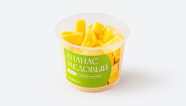 Изображение товара Ананас кубики сладкая медовая нарезка свежий фрукт 250 г