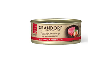 Изображение товара GRANDORF Корм влаж.филе тунца с креветками д/кошек конс.70г