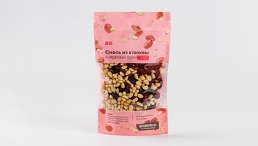 Изображение товара Смесь из клюквы и кедровых орехов ВкусВилл 100 г - полезный перекус и добавка к блюдам