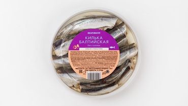 Изображение товара Килька балтийская без головы в масле с пряностями 180 г ВкусВилл