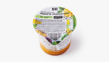 Изображение товара Веганский кокосовый десерт с семенами чиа Манго-маракуйя 125 г