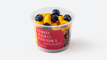 Изображение товара Фруктовый микс ВкусВилл Гранат, манго, голубика 170 г свежие фрукты натуральный вкус