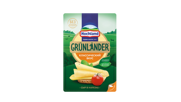 Изображение товара Сыр Hochland Grunlander полутвердый нарезка 130 г