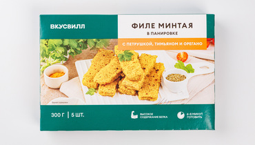 Изображение товара Филе минтая в панировке с петрушкой, тимьяном и орегано 300 г замороженное